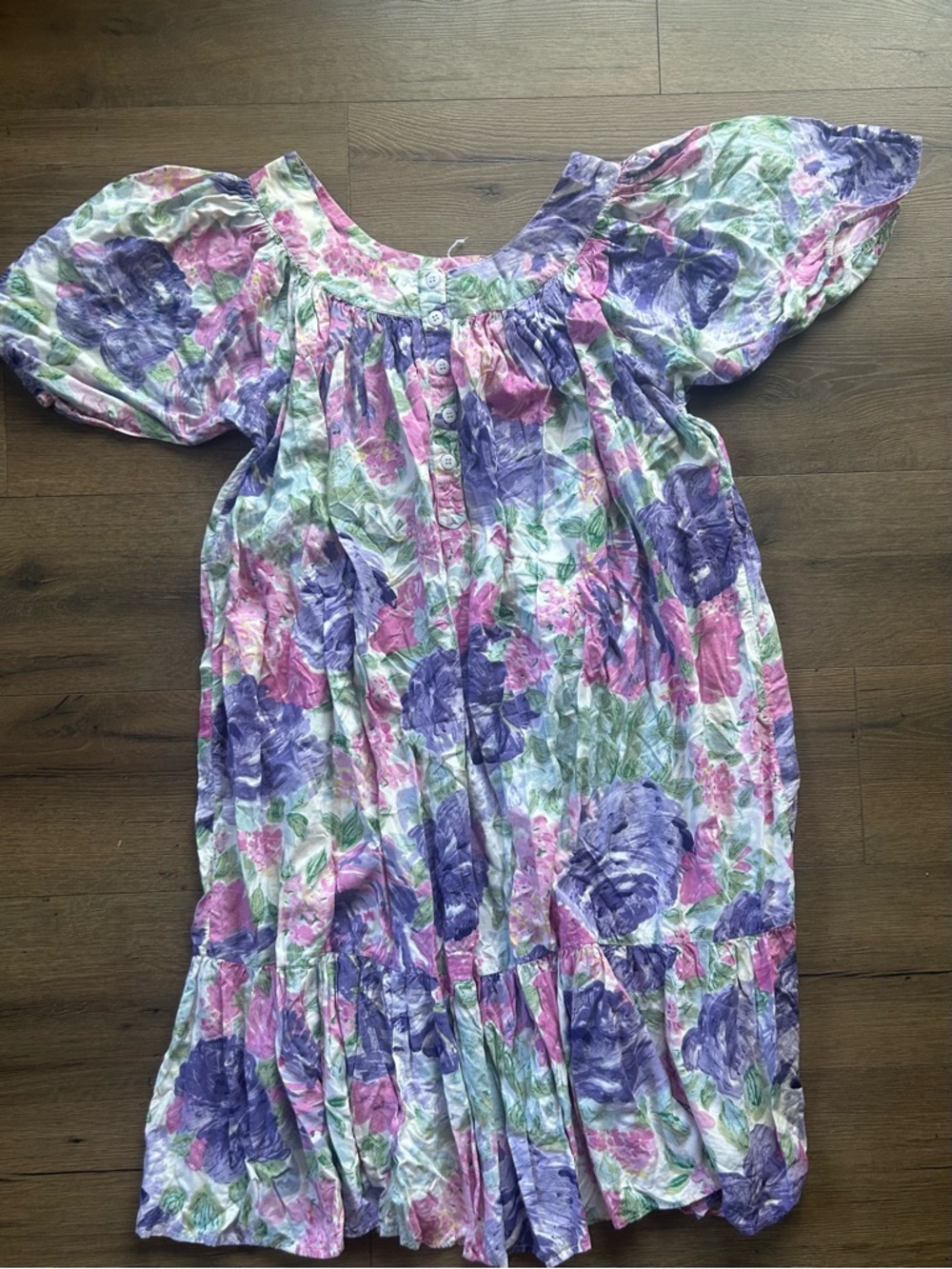 Patchouli from nature  Rayon-Cotton housedress in Lavender & Pink
